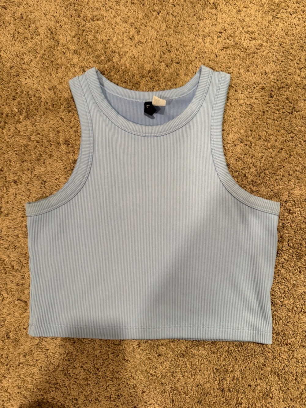 H&M Baby Blue Ribbed Cropped Tank - Picture 2 of 3